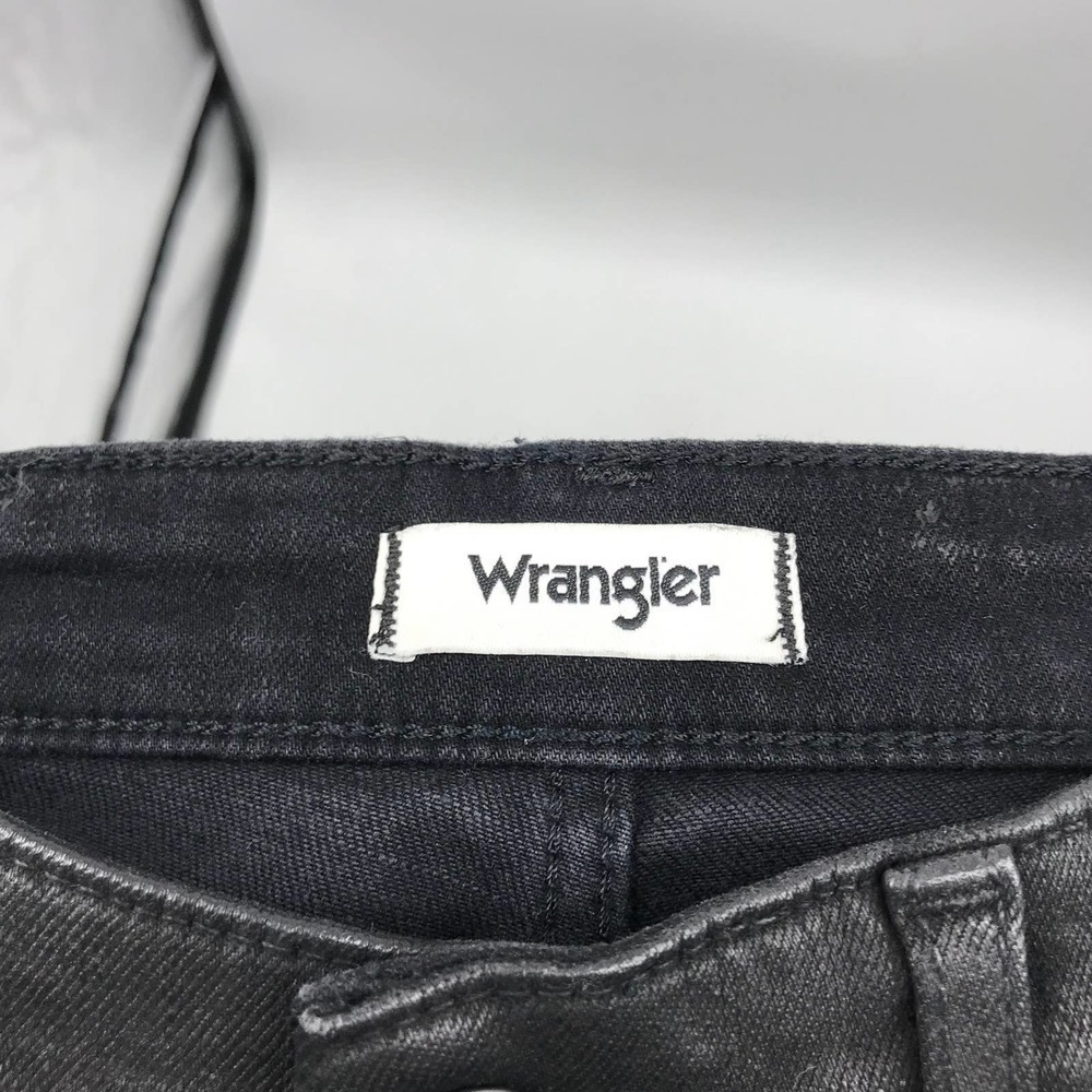 Wrangler Sexy Iconic Coated Straight Leg Jean High Rise Denim Black NWOT - Picture 4 of 6